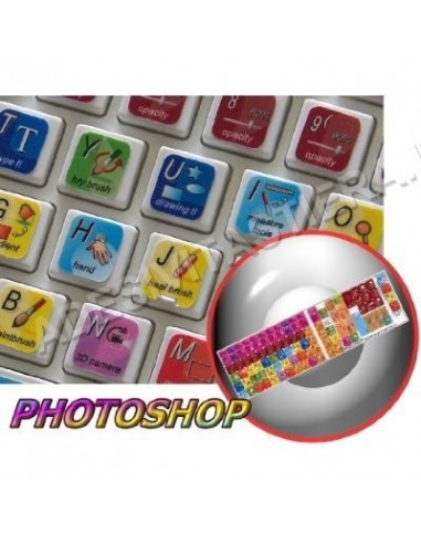 Adesivi tastiera Adobe Photoshop caratteri vari