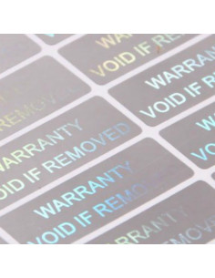 70 Etichette adesive sigilli oleografici di garanzia e sicurezza notebook PC 1cm x 3cm