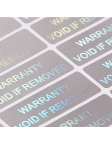 70 Etichette adesive sigilli oleografici di garanzia e sicurezza notebook PC 1cm x  3cm