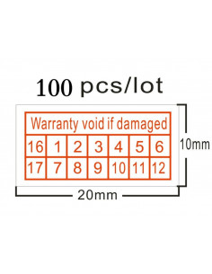 90 pezzi Etichette bollini adesivi antieffrazione antimanomissione antirimozione 15mm notebook PC
