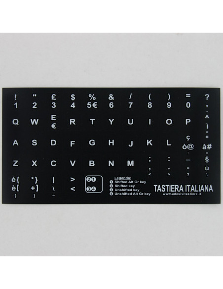 Sticker adesivi adesivo lettere keyboard tastiera trasparente ipovedenti 