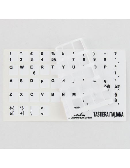 Tastiera adesiva lettere tasti nere lettere bianche