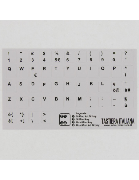 Adesivi Tastiera Italiana (3 Kit) Stickers Lettere Notebook Pc