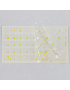 Adesivi Italiano Fondo Trasparente Lettere Gialle - 11,5x12mm