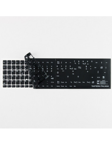 Adesivi tastiera complete fondo nero lettere bianche ITA
